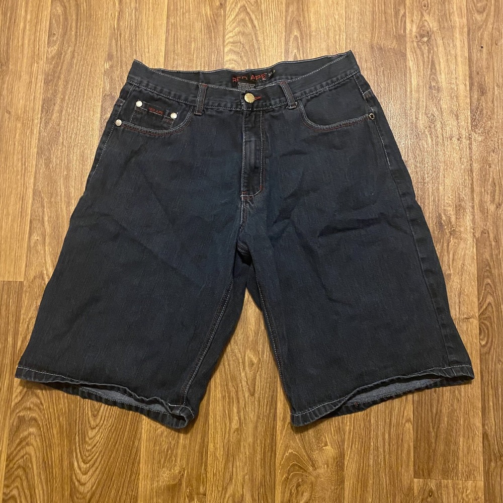 Vintage Red Ape Denim Jean Shorts Men 36 Baggy‎ Skater Grunge Emo